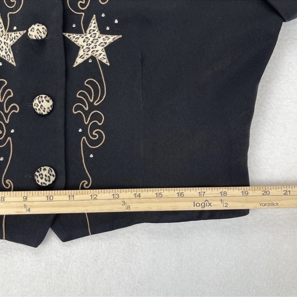 Scully Marsha Wright Vintage Jacket Women XL Crop Black Animal Print & Stars - Picture 5 of 13